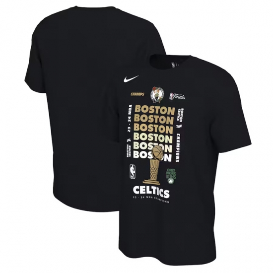 Men Boston Celtics Black 2024 Finals Champions Celebration Expressive T Shirt Men Boston Celtics Black 2024 Finals Champions Celebration Expressive T Shirt