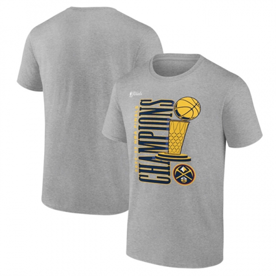 Men Denver Nuggets Grey Champions Press Graphic T Shirt Men Denver Nuggets Grey Champions Press Graphic T Shirt