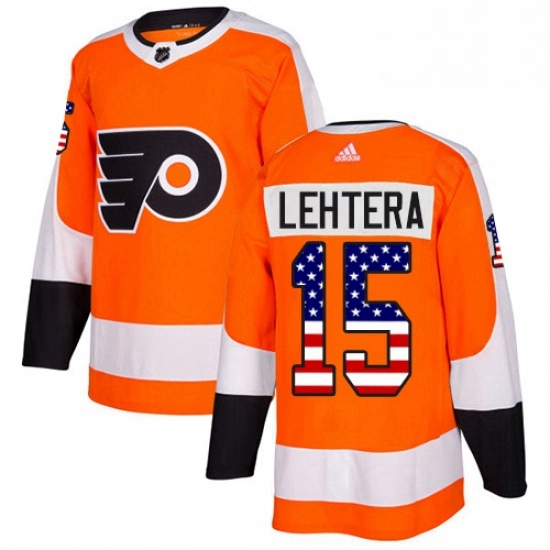 Mens Adidas Philadelphia Flyers 15 Jori Lehtera Authentic Orange USA Flag Fashion NHL Jersey Mens Adidas Philadelphia Flyers 15 Jori Lehtera Authentic Orange USA Flag Fashion NHL Jersey