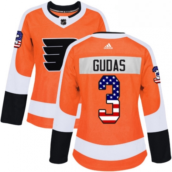 Womens Adidas Philadelphia Flyers 3 Radko Gudas Authentic Orange USA Flag Fashion NHL Jersey Womens Adidas Philadelphia Flyers 3 Radko Gudas Authentic Orange USA Flag Fashion NHL Jersey