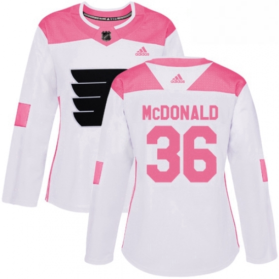 Womens Adidas Philadelphia Flyers 36 Colin McDonald Authentic WhitePink Fashion NHL Jersey Womens Adidas Philadelphia Flyers 36 Colin McDonald Authentic WhitePink Fashion NHL Jersey