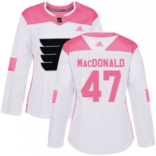 Womens Adidas Philadelphia Flyers 47 Andrew MacDonald Authentic WhitePink Fashion NHL Jersey Womens Adidas Philadelphia Flyers 47 Andrew MacDonald Authentic WhitePink Fashion NHL Jersey