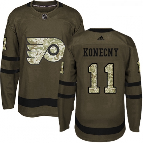 Youth Adidas Philadelphia Flyers 11 Travis Konecny Authentic Green Salute to Service NHL Jersey Youth Adidas Philadelphia Flyers 11 Travis Konecny Authentic Green Salute to Service NHL Jersey