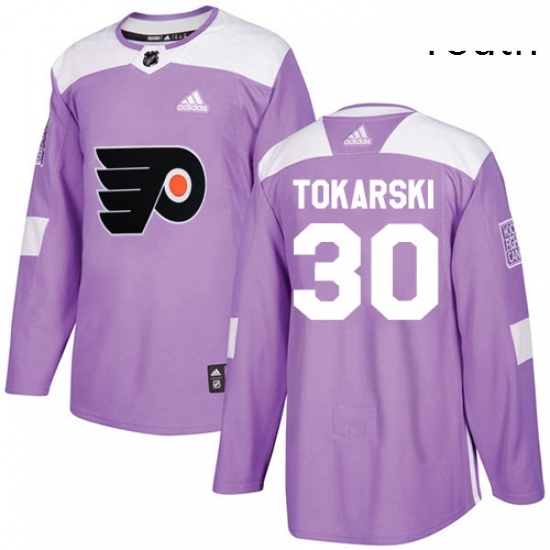 Youth Adidas Philadelphia Flyers 30 Dustin Tokarski Authentic Purple Fights Cancer Practice NHL Jersey Youth Adidas Philadelphia Flyers 30 Dustin Tokarski Authentic Purple Fights Cancer Practice NHL Jersey