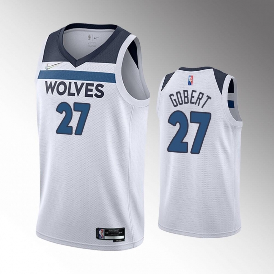 Men Minnesota Timberwolves 27 Rudy Gobert Association Edition White 75th Anniversary Swingman Stitched Jersey Men Minnesota Timberwolves 27 Rudy Gobert Association Edition White 75th Anniversary Swingman Stitched Jersey