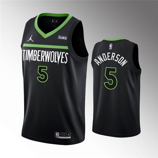 Men Minnesota Timberwolves 5 Kyle Anderson Black Statement Edition Stitched Jersey Men Minnesota Timberwolves 5 Kyle Anderson Black Statement Edition Stitched Jersey