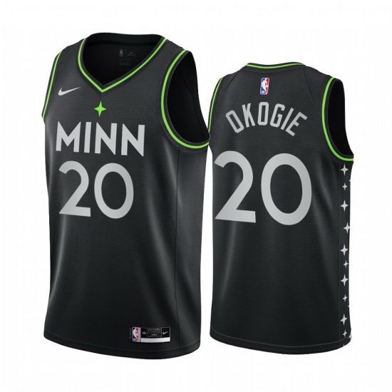 Men Nike Minnesota Timberwolves 20 Josh Okogie Black NBA Swingman 2020 21 City Edition Jersey Men Nike Minnesota Timberwolves 20 Josh Okogie Black NBA Swingman 2020 21 City Edition Jersey
