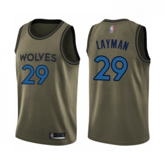 Mens Minnesota Timberwolves 29 Jake Layman Swingman Green Salute to Service Basketball Jersey Mens Minnesota Timberwolves 29 Jake Layman Swingman Green Salute to Service Basketball Jersey