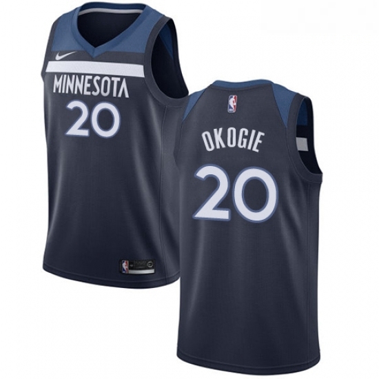 Mens Nike Minnesota Timberwolves 20 Josh Okogie Swingman Navy Blue NBA Jersey Icon Edition Mens Nike Minnesota Timberwolves 20 Josh Okogie Swingman Navy Blue NBA Jersey Icon Edition