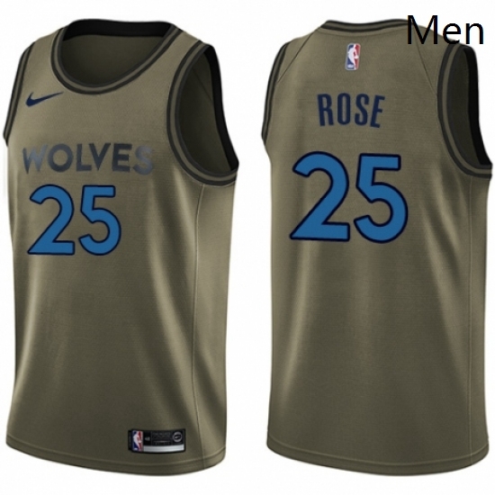 Mens Nike Minnesota Timberwolves 25 Derrick Rose Swingman Green Salute to Service NBA Jersey Mens Nike Minnesota Timberwolves 25 Derrick Rose Swingman Green Salute to Service NBA Jersey