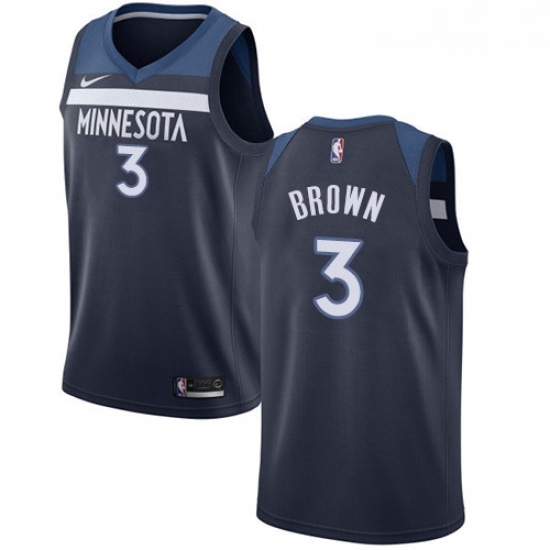 Mens Nike Minnesota Timberwolves 3 Anthony Brown Swingman Navy Blue Road NBA Jersey Icon Edition Mens Nike Minnesota Timberwolves 3 Anthony Brown Swingman Navy Blue Road NBA Jersey Icon Edition