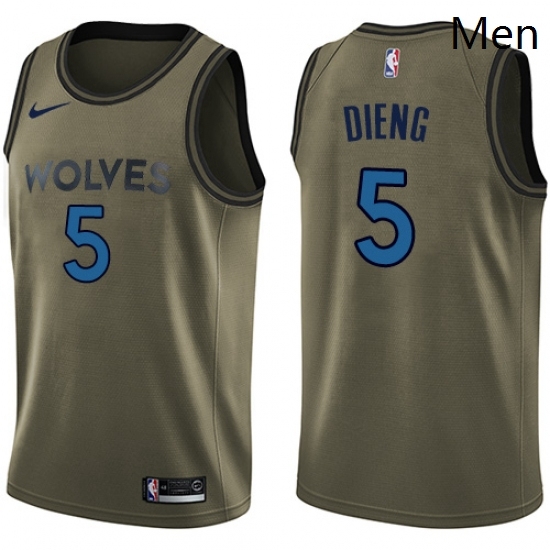 Mens Nike Minnesota Timberwolves 5 Gorgui Dieng Swingman Green Salute to Service NBA Jersey Mens Nike Minnesota Timberwolves 5 Gorgui Dieng Swingman Green Salute to Service NBA Jersey