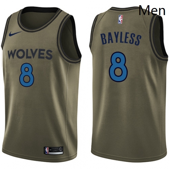 Mens Nike Minnesota Timberwolves 8 Jerryd Bayless Swingman Green Salute to Service NBA Jersey Mens Nike Minnesota Timberwolves 8 Jerryd Bayless Swingman Green Salute to Service NBA Jersey