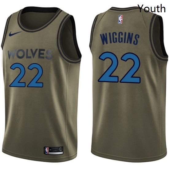 Youth Nike Minnesota Timberwolves 22 Andrew Wiggins Swingman Green Salute to Service NBA Jersey Youth Nike Minnesota Timberwolves 22 Andrew Wiggins Swingman Green Salute to Service NBA Jersey