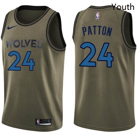 Youth Nike Minnesota Timberwolves 24 Justin Patton Swingman Green Salute to Service NBA Jersey Youth Nike Minnesota Timberwolves 24 Justin Patton Swingman Green Salute to Service NBA Jersey