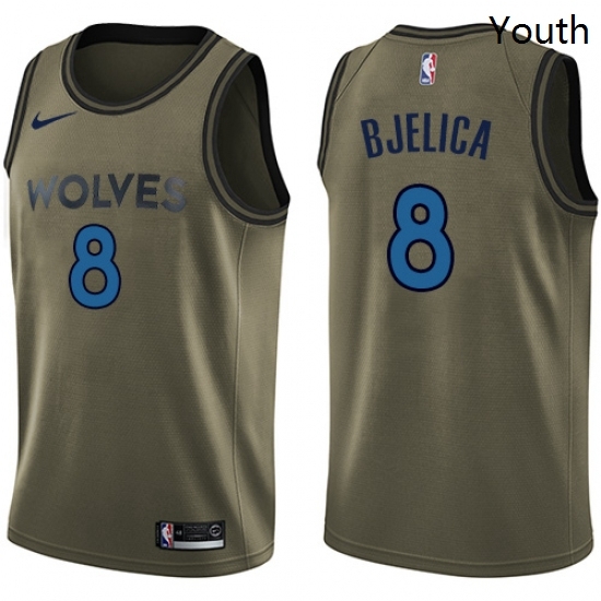 Youth Nike Minnesota Timberwolves 8 Nemanja Bjelica Swingman Green Salute to Service NBA Jersey Youth Nike Minnesota Timberwolves 8 Nemanja Bjelica Swingman Green Salute to Service NBA Jersey