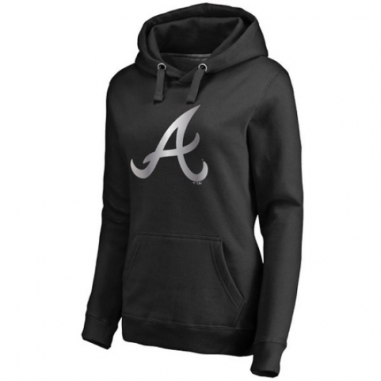 MLB Atlanta Braves Women Platinum Collection Pullover Hoodie Black MLB Atlanta Braves Women Platinum Collection Pullover Hoodie Black