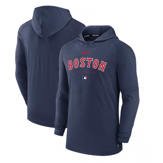Men Boston Red Sox Navy Dri FIT Early Work Pullover Hoodie Men Boston Red Sox Navy Dri FIT Early Work Pullover Hoodie