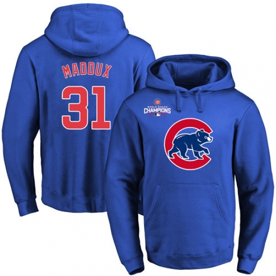MLB Men Chicago Cubs 31 Greg Maddux Royal Team Color Primary Logo Pullover Hoodie MLB Men Chicago Cubs 31 Greg Maddux Royal Team Color Primary Logo Pullover Hoodie
