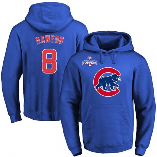 MLB Men Chicago Cubs 8 Andre Dawson Royal Team Color Primary Logo Pullover Hoodie MLB Men Chicago Cubs 8 Andre Dawson Royal Team Color Primary Logo Pullover Hoodie