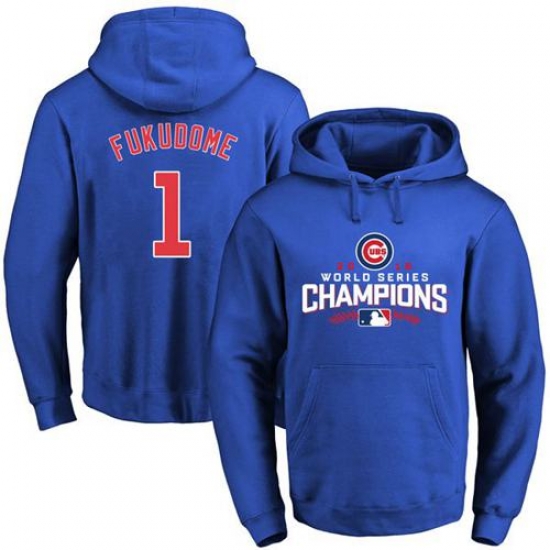 Men Chicago Cubs 1 Kosuke Fukudome Blue 2016 World Series Champions Pullover MLB Hoodie Men Chicago Cubs 1 Kosuke Fukudome Blue 2016 World Series Champions Pullover MLB Hoodie