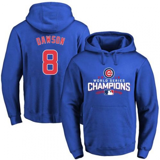 Men Chicago Cubs 8 Andre Dawson Blue 2016 World Series Champions Pullover MLB Hoodie Men Chicago Cubs 8 Andre Dawson Blue 2016 World Series Champions Pullover MLB Hoodie