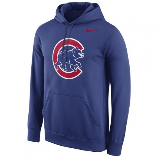 Men MLB Chicago Cubs Nike Logo Performance Pullover Hoodie Royal Men MLB Chicago Cubs Nike Logo Performance Pullover Hoodie Royal