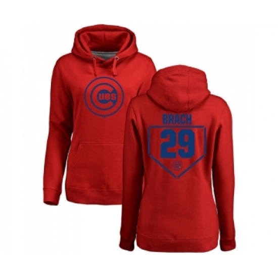 Baseball Women Chicago Cubs 29 Brad Brach Red RBI Pullover Hoodie Baseball Women Chicago Cubs 29 Brad Brach Red RBI Pullover Hoodie