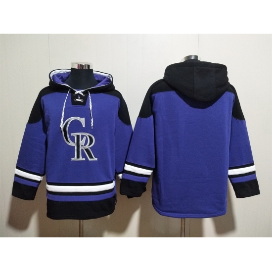 Men Colorado Rockies Blank Purple Ageless Must Have Lace Up Pullover Hoodie Men Colorado Rockies Blank Purple Ageless Must Have Lace Up Pullover Hoodie