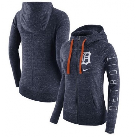 MLB Detroit Tigers Nike Women Vintage Full Zip Hoodie Heather Navy MLB Detroit Tigers Nike Women Vintage Full Zip Hoodie Heather Navy