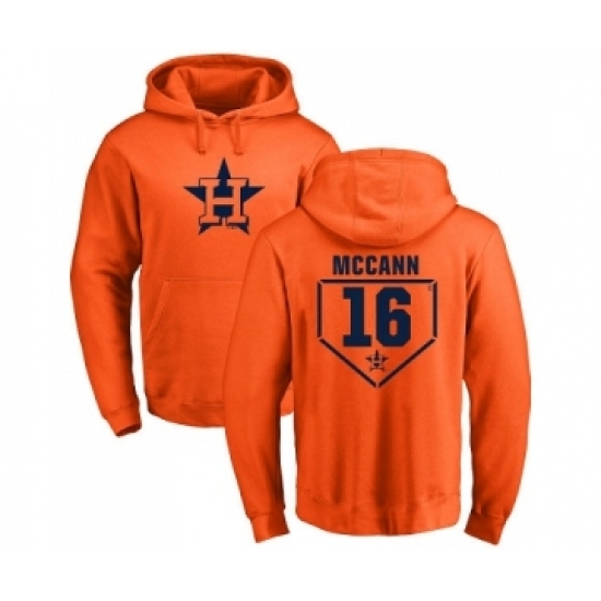 Men MLB Nike Houston Astros 16 Brian McCann Orange RBI Pullover Hoodie Men MLB Nike Houston Astros 16 Brian McCann Orange RBI Pullover Hoodie