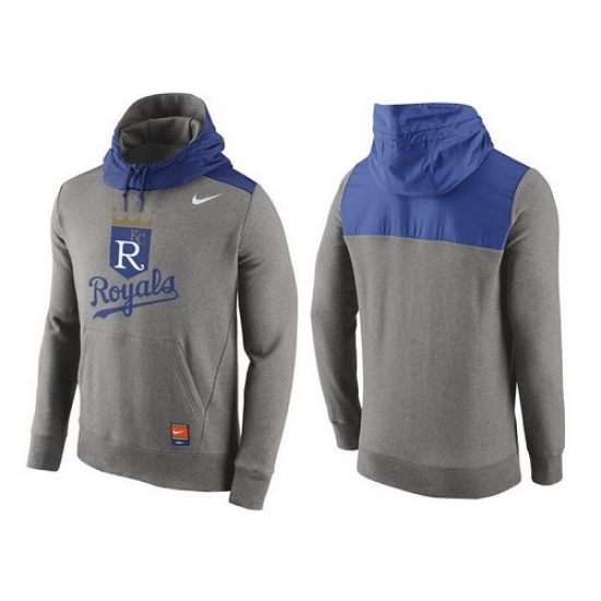 MLB Men Kansas City Royals Nike Gray Cooperstown Collection Hybrid Pullover Hoodie MLB Men Kansas City Royals Nike Gray Cooperstown Collection Hybrid Pullover Hoodie