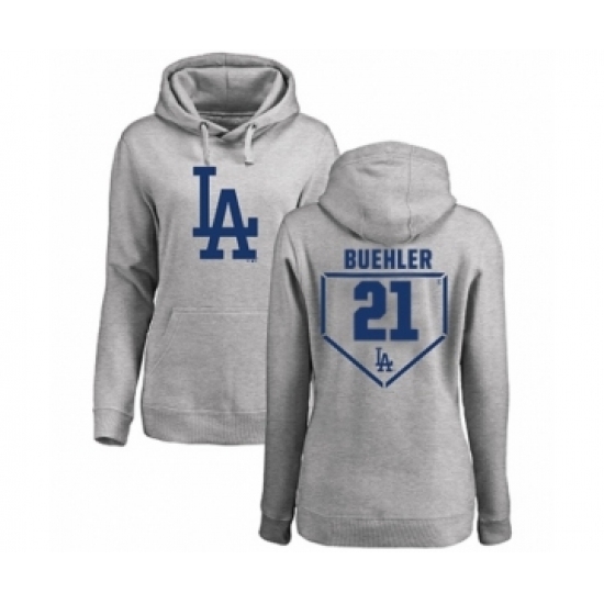 MLB Women Nike Los Angeles Dodgers 21 Walker Buehler Gray RBI Pullover Hoodie MLB Women Nike Los Angeles Dodgers 21 Walker Buehler Gray RBI Pullover Hoodie
