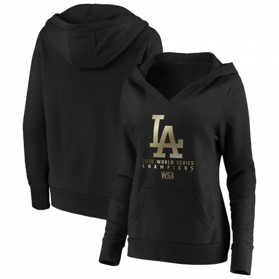 Women Los Angeles Dodgers Women 2020 World Series Champions Parade Crossover Neck Pullover Hoodie Black Women Los Angeles Dodgers Women 2020 World Series Champions Parade Crossover Neck Pullover Hoodie Black