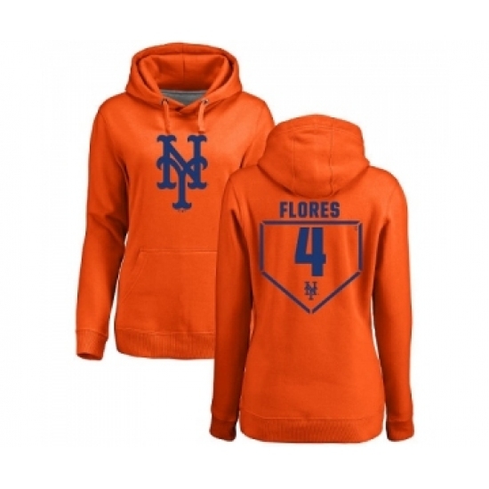 MLB Women Nike New York Mets 4 Wilmer Flores Orange RBI Pullover Hoodie MLB Women Nike New York Mets 4 Wilmer Flores Orange RBI Pullover Hoodie