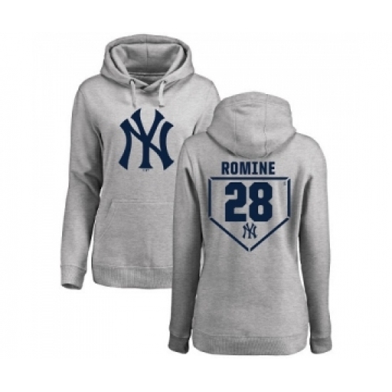 MLB Women Nike New York Yankees 28 Austin Romine Gray RBI Pullover Hoodie MLB Women Nike New York Yankees 28 Austin Romine Gray RBI Pullover Hoodie