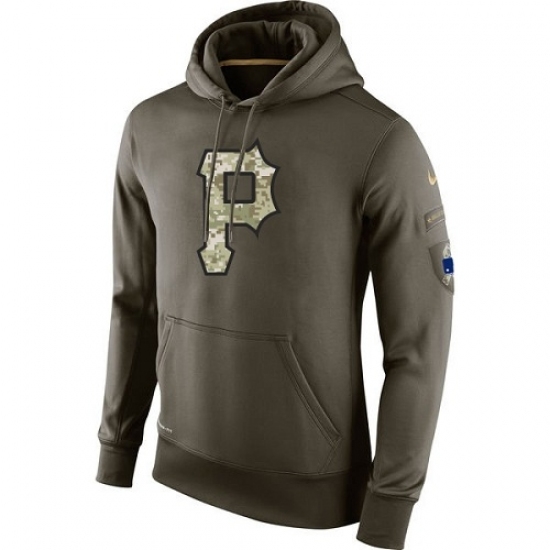 MLB Men Pittsburgh Pirates Nike Olive Salute To Service KO Performance Hoodie MLB Men Pittsburgh Pirates Nike Olive Salute To Service KO Performance Hoodie