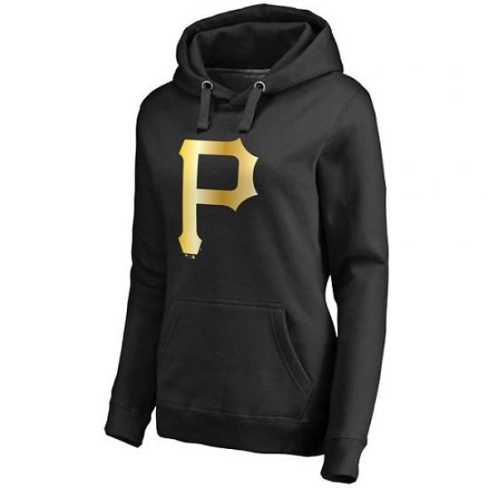 MLB Pittsburgh Pirates Women Gold Collection Pullover Hoodie Black MLB Pittsburgh Pirates Women Gold Collection Pullover Hoodie Black