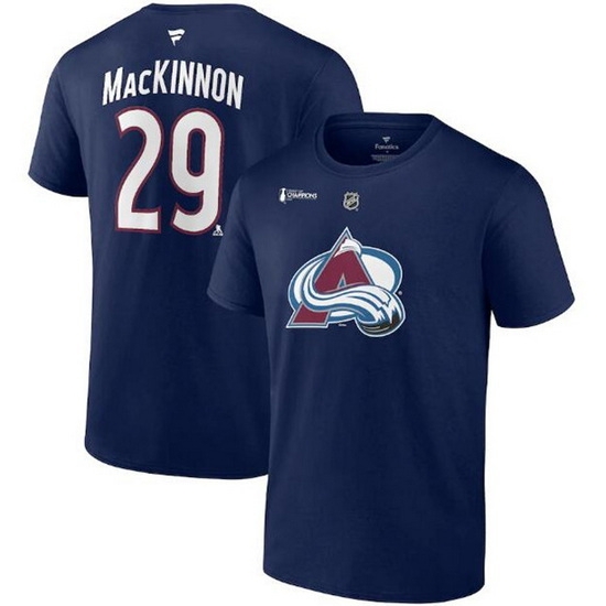 Men Colorado Avalanche 29 Nathan MacKinnon Navy 2022 Stanley Cup Champions Authentic Stack Name 26 Number T Shirt Men Colorado Avalanche 29 Nathan MacKinnon Navy 2022 Stanley Cup Champions Authentic Stack Name 26 Number T Shirt