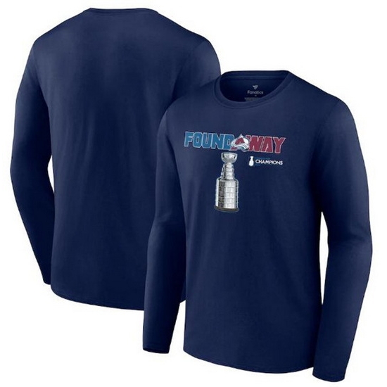 Men Colorado Avalanche Navy 2022 Stanley Cup Champions Celebration Long Sleeve T Shirt Men Colorado Avalanche Navy 2022 Stanley Cup Champions Celebration Long Sleeve T Shirt