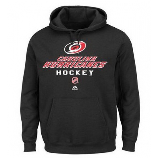 Men Carolina Hurricanes Majestic Critical Victory Pullover Hoodie Sweatshirt Black