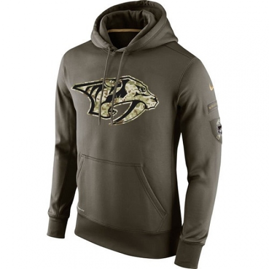 NHL Mens Nashville Predators Nike Olive Salute To Service KO Performance Hoodie NHL Mens Nashville Predators Nike Olive Salute To Service KO Performance Hoodie