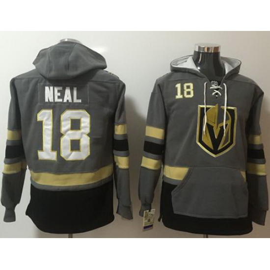 Men Vegas Golden Knights 18 James Neal Grey Name 26 Number Pullover NHL Hoodie Men Vegas Golden Knights 18 James Neal Grey Name 26 Number Pullover NHL Hoodie