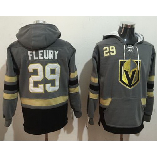 Men Vegas Golden Knights 29 Marc Andre Fleury Grey Name 26 Number Pullover NHL Hoodie Men Vegas Golden Knights 29 Marc Andre Fleury Grey Name 26 Number Pullover NHL Hoodie
