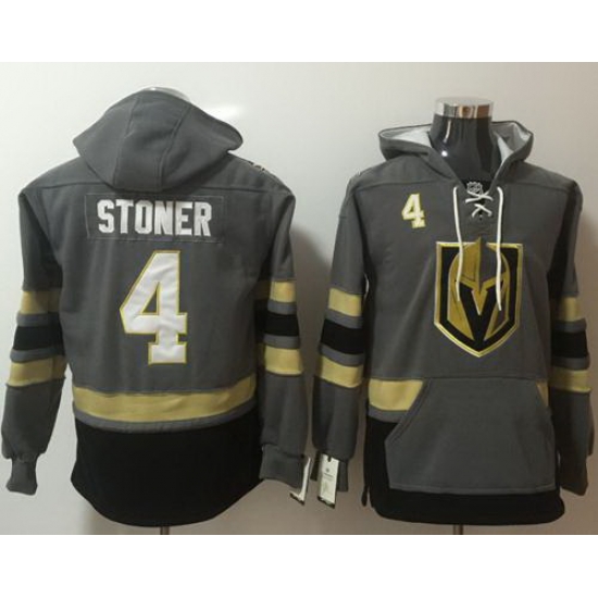 Men Vegas Golden Knights 4 Clayton Stoner Grey Name 26 Number Pullover NHL Hoodie Men Vegas Golden Knights 4 Clayton Stoner Grey Name 26 Number Pullover NHL Hoodie