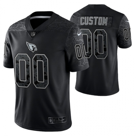 Men Women Youth Custom Arizona Cardinals Black Reflective Limited Stitched Football Jersey Men Women Youth Custom Arizona Cardinals Black Reflective Limited Stitched Football Jersey