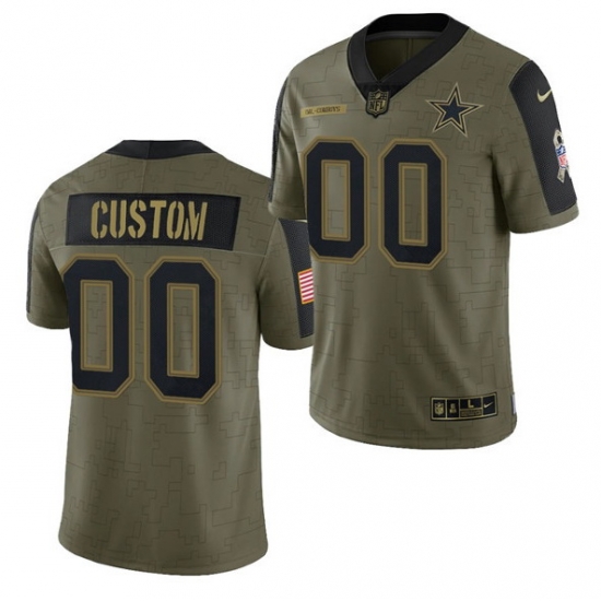 Men Women Youth Toddler Dallas Cowboys ACTIVE PLAYER Custom 2021 Olive Salute To Service Limited Men Women Youth Toddler Dallas Cowboys ACTIVE PLAYER Custom 2021 Olive Salute To Service Limited
