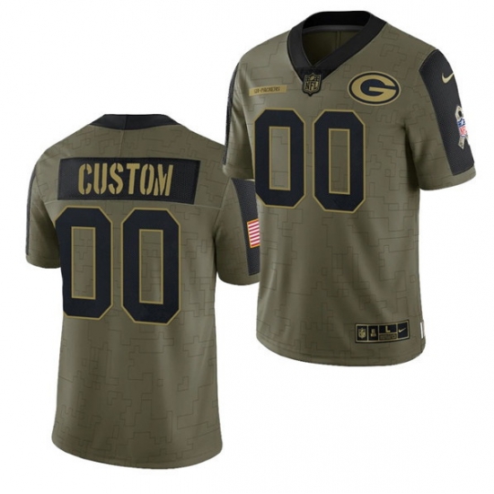 Men Women Youth Toddler Green Bay Packers ACTIVE PLAYER Custom 2021 Olive Salute To Service Limited Men Women Youth Toddler Green Bay Packers ACTIVE PLAYER Custom 2021 Olive Salute To Service Limited
