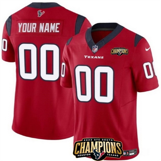 Men Houston Texans Active Player Custom Red 2023 F U S E AFC South Champions Patch Vapor Limited Stitched Football Jersey Men Houston Texans Active Player Custom Red 2023 F U S E AFC South Champions Patch Vapor Limited Stitched Football Jersey