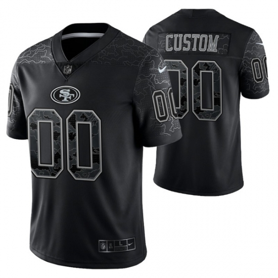 Men Women Youth Custom San Francisco 49ers Black Reflective Limited Stitched Football Jersey Men Women Youth Custom San Francisco 49ers Black Reflective Limited Stitched Football Jersey